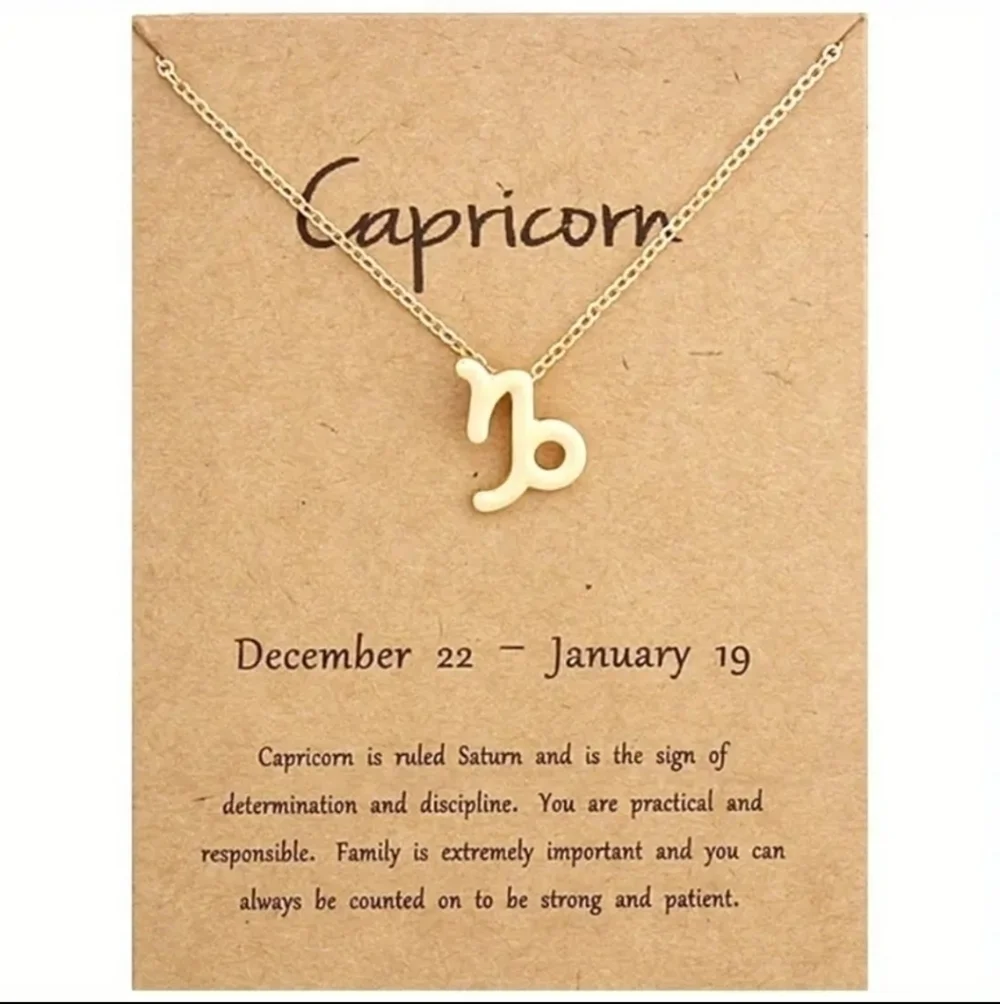 Capricorn Zodiac Symbol Pendant Necklace